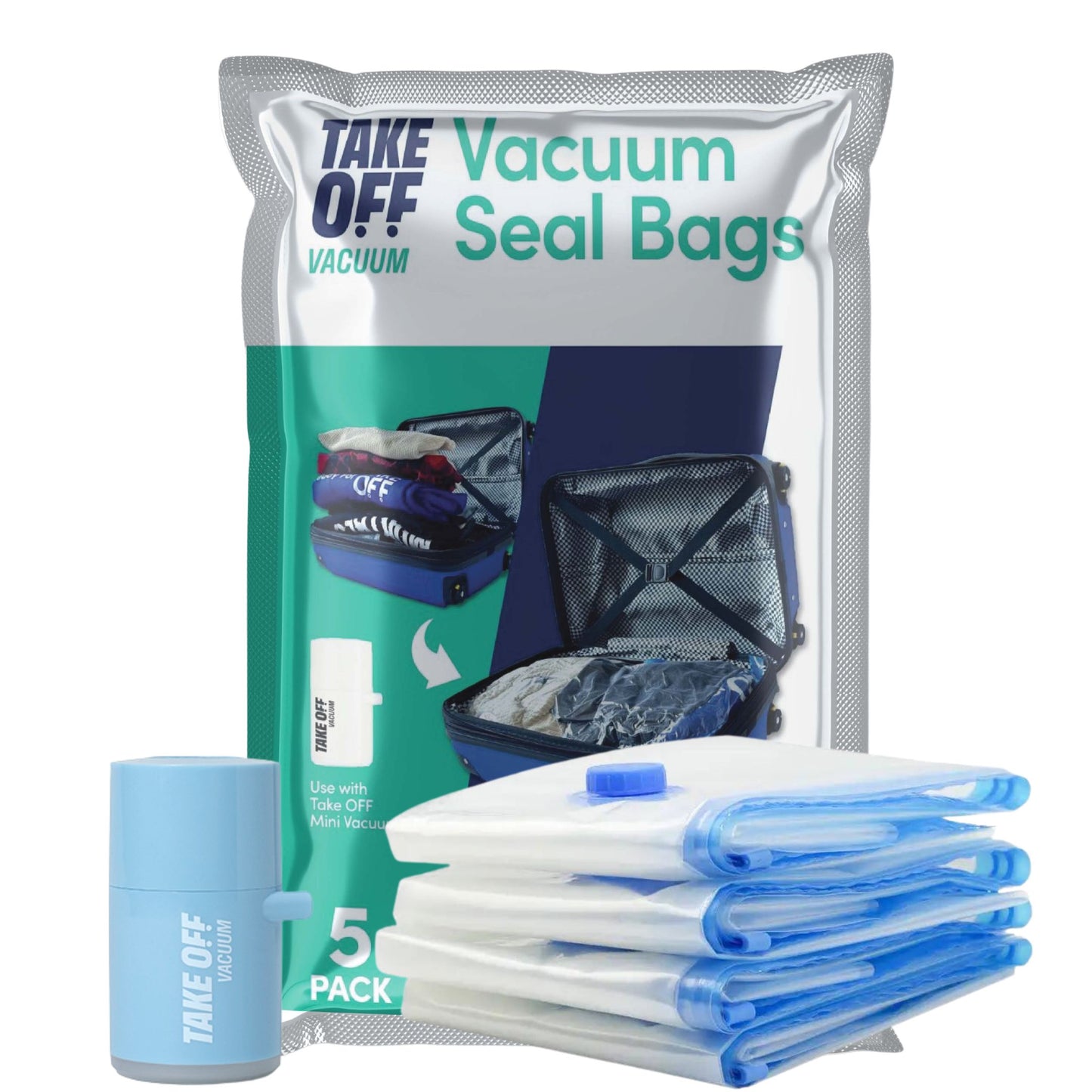 Mini Vacuum Pump + Vacuum Bags (5 Pack)