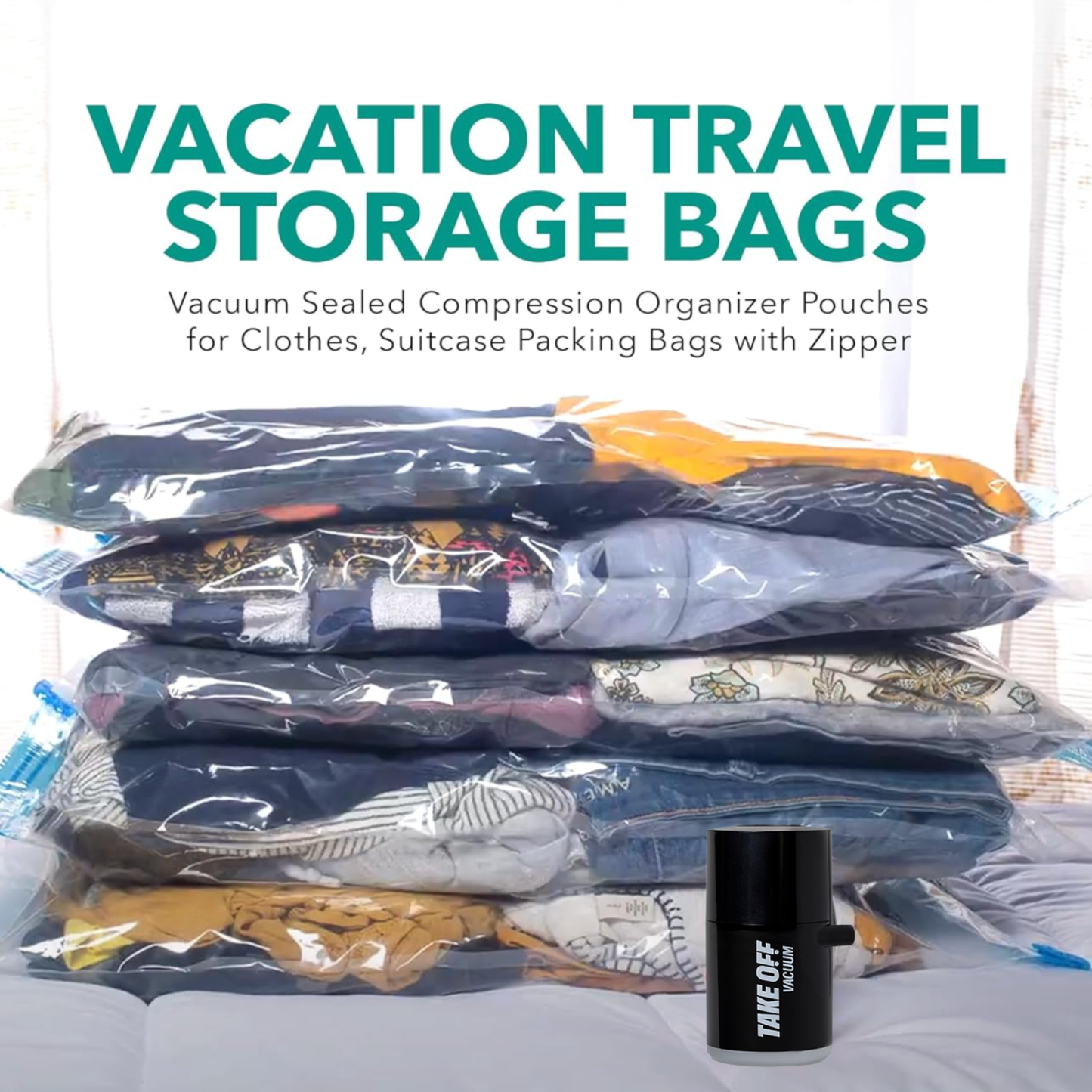 Mini Vacuum Pump 2.0 (NEW) + Vacuum Bags (5 Pack) - Black