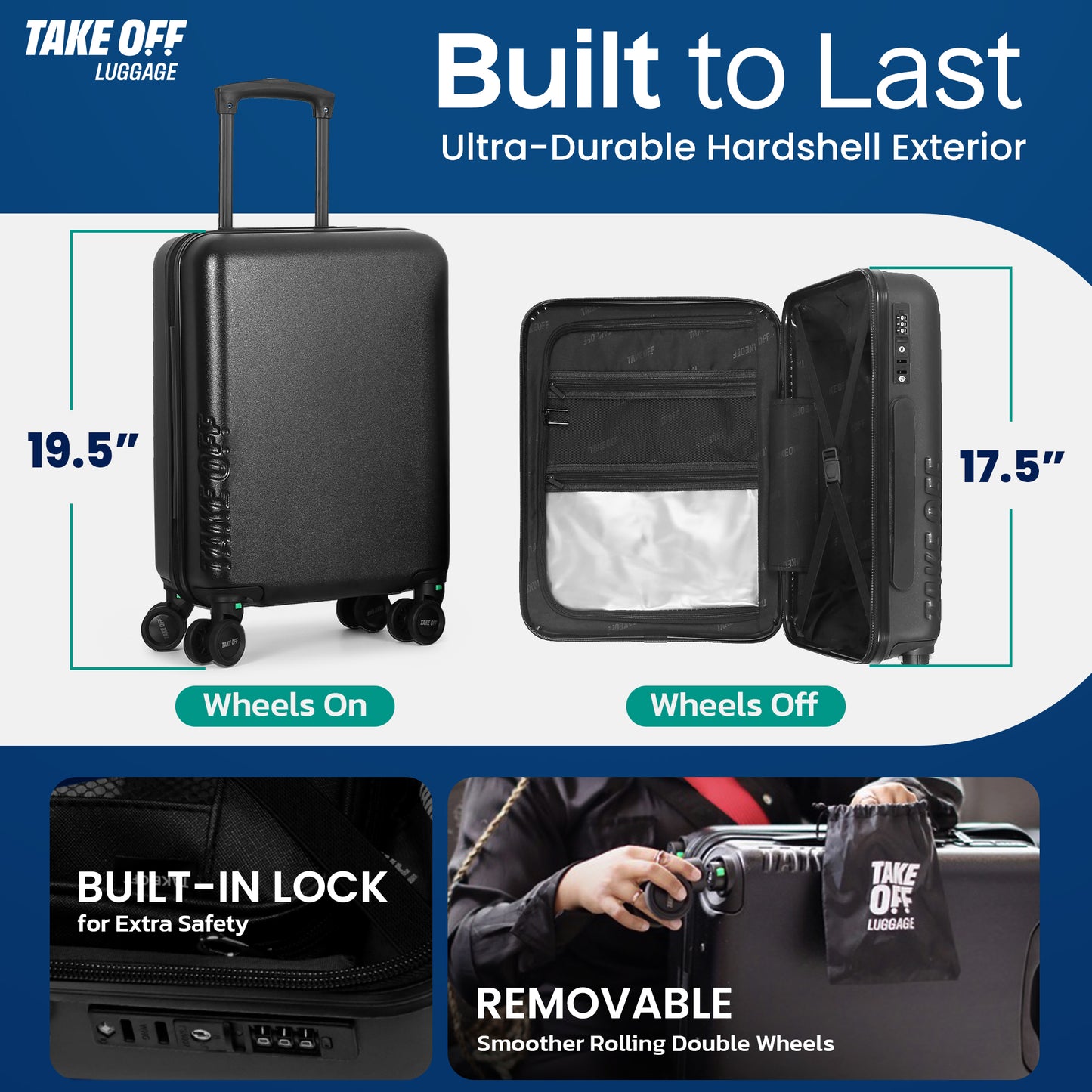 Personal Item Suitcase 3.0+ (GREEN Tab)