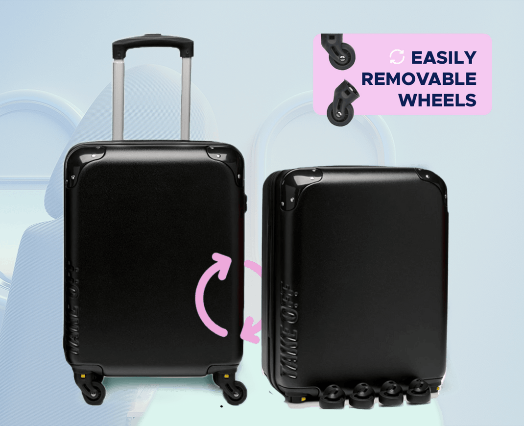 Removable wheel luggage online TAKE OFF Luggage