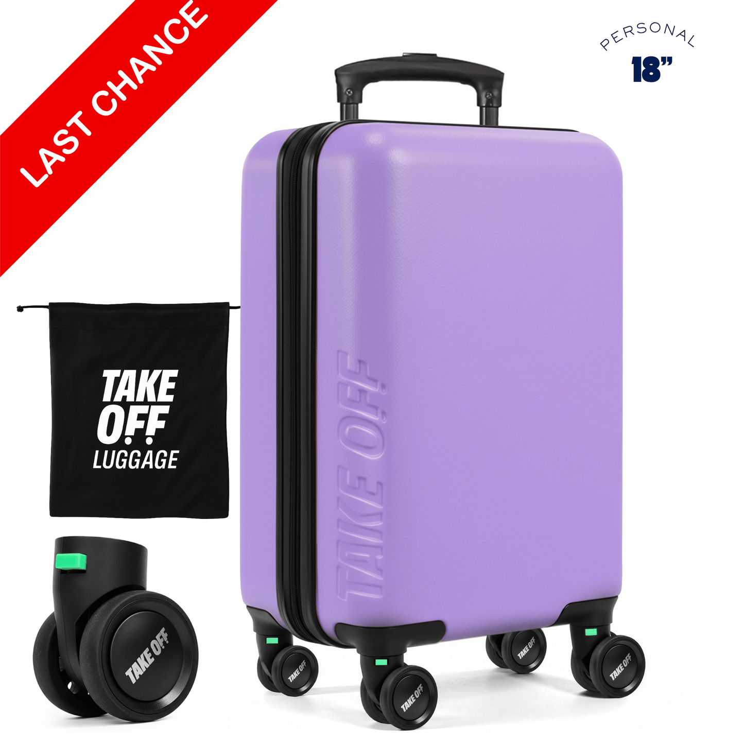 Personal Item Suitcase 3.0+ (GREEN Tab)