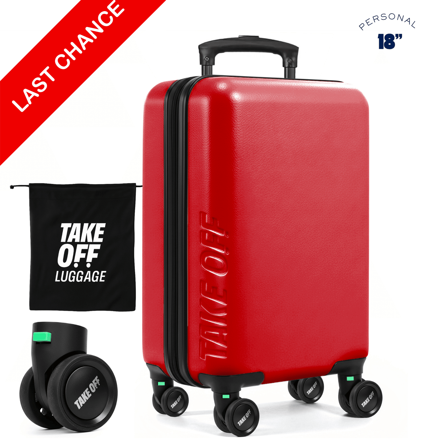 Personal Item Suitcase 3.0+ (GREEN Tab)