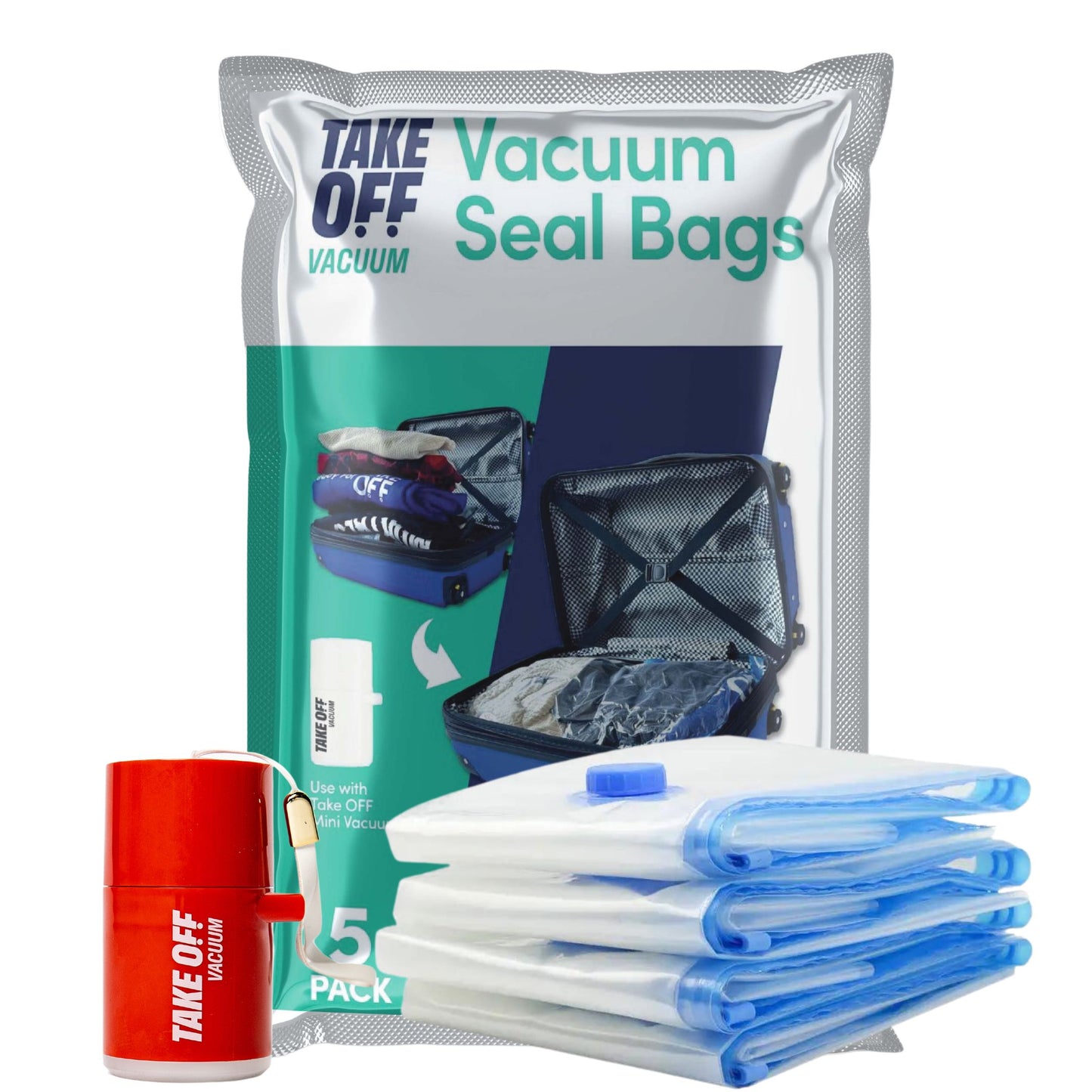 Mini Vacuum Pump + Vacuum Bags (5 Pack)