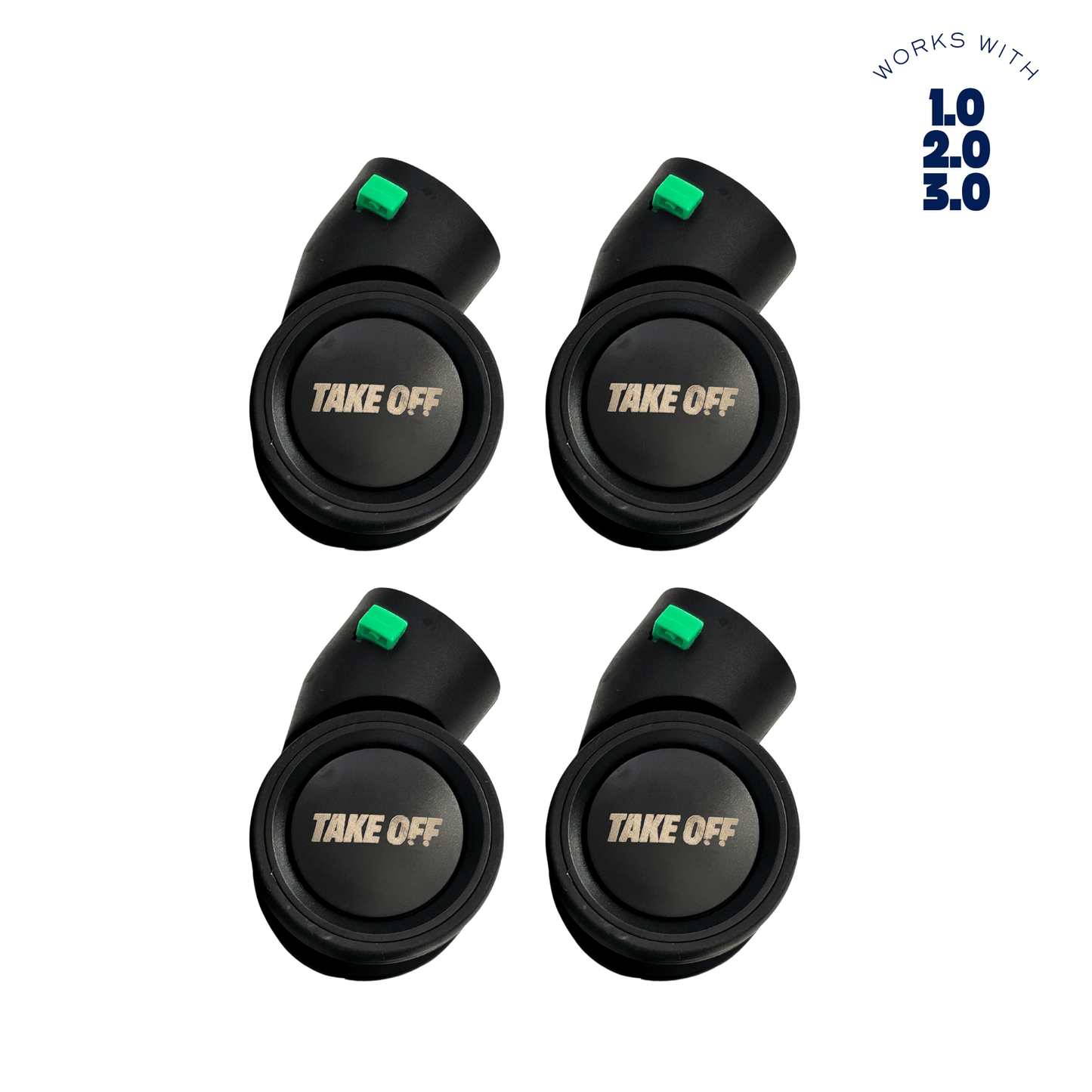 Green Tab Double Wheels Set - 4 Pack