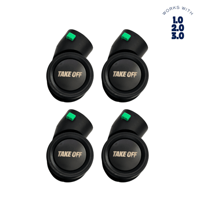 Green Tab Double Wheels Set - 4 Pack